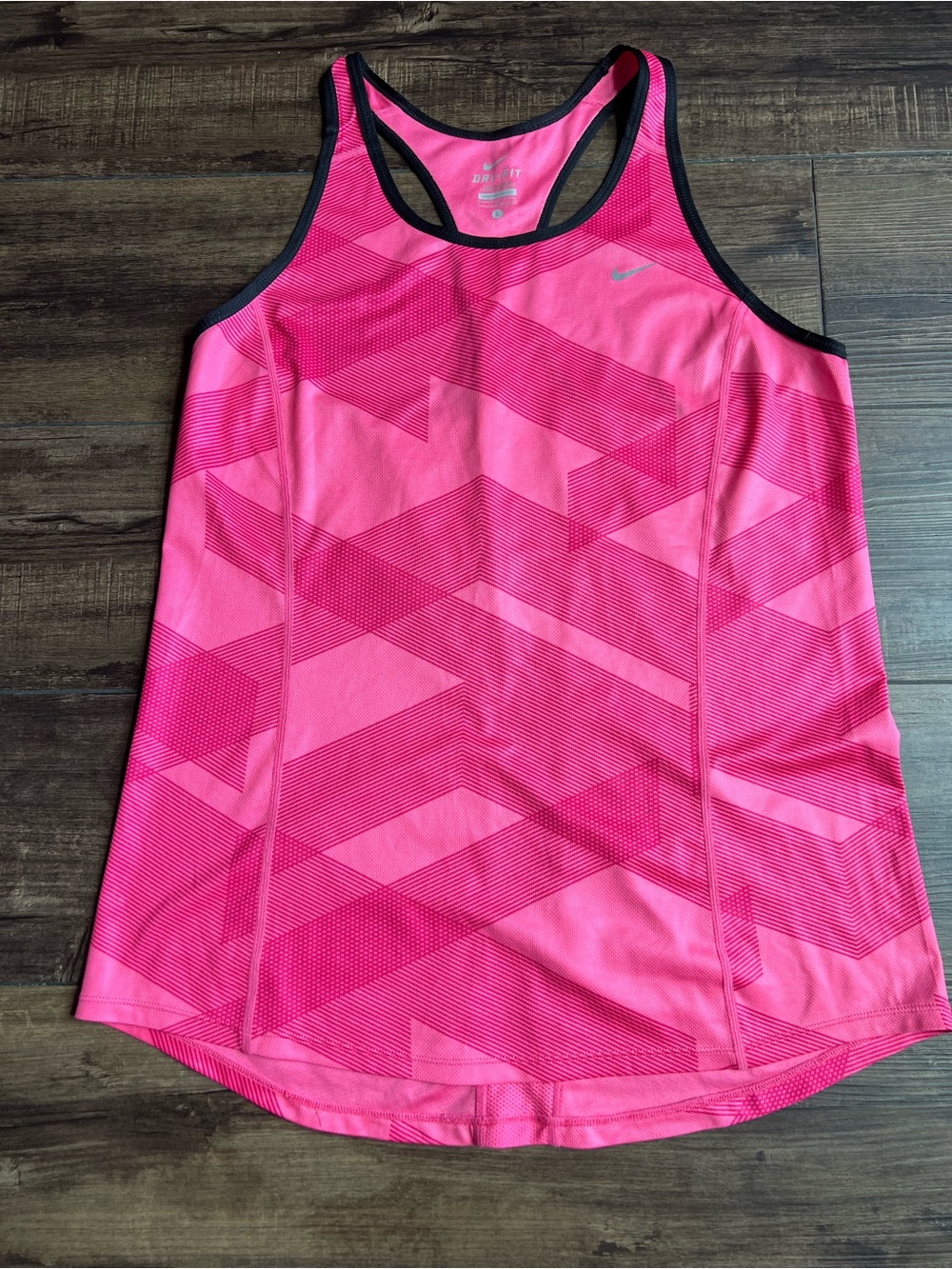 Nike Dri-FIT Pink Geometric Racerback Workout Tank Top Size Large